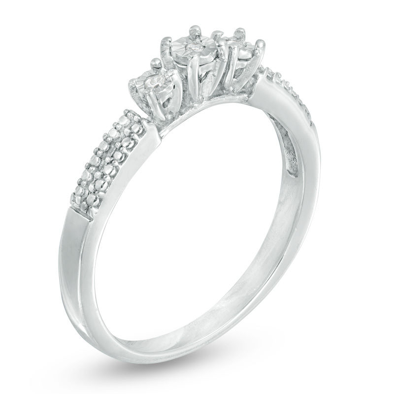 Diamond Accent Trio Promise Ring in Sterling Silver