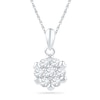 Thumbnail Image 1 of 1/2 CT. T.W. Diamond Flower Cluster Pendant in 10K White Gold