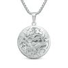 Thumbnail Image 0 of Floral Cutout Circle Locket in Stainless Steel - 24"