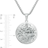 Thumbnail Image 2 of Floral Cutout Circle Locket in Stainless Steel - 24"