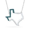 Thumbnail Image 1 of 1/20 CT. T.W. Enhanced Blue Diamond Texas Necklace in Sterling Silver