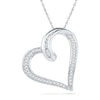Thumbnail Image 1 of 1/5 CT. T.W. Diamond Tilted Looping Heart Pendant in Sterling Silver