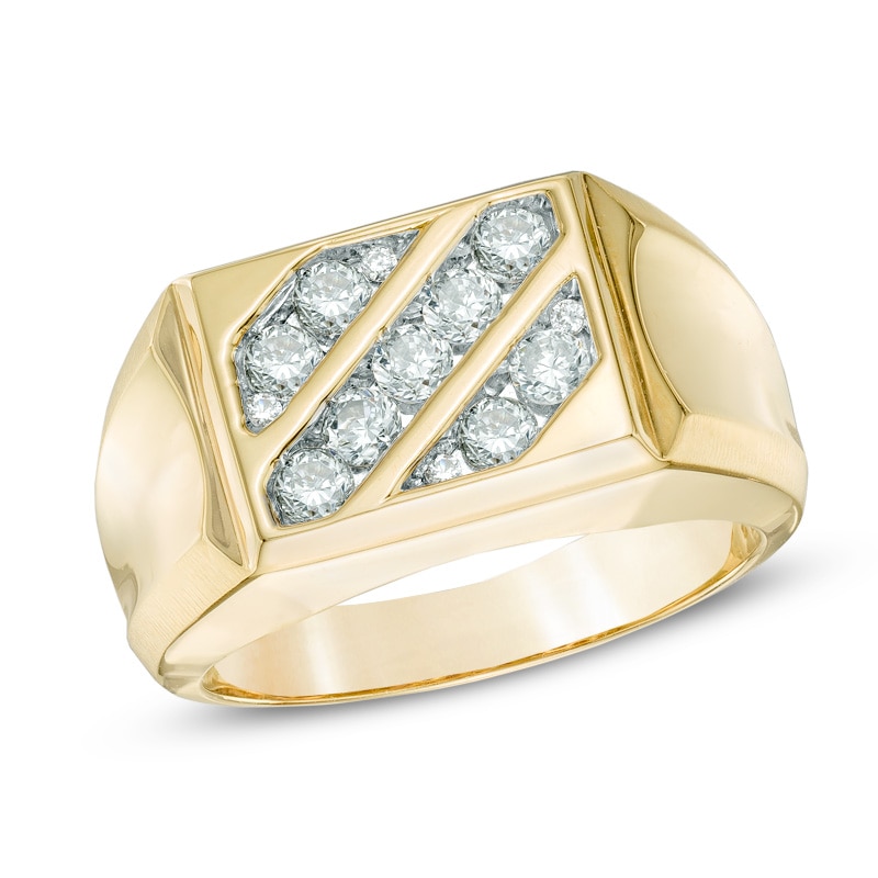 Men's 1 CT. T.W. Diamond Slant Ring in 10K Gold