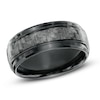 Thumbnail Image 1 of Men's 8.0mm Grey Carbon Fiber Comfort Fit Black Titanium Wedding Band - Size 10