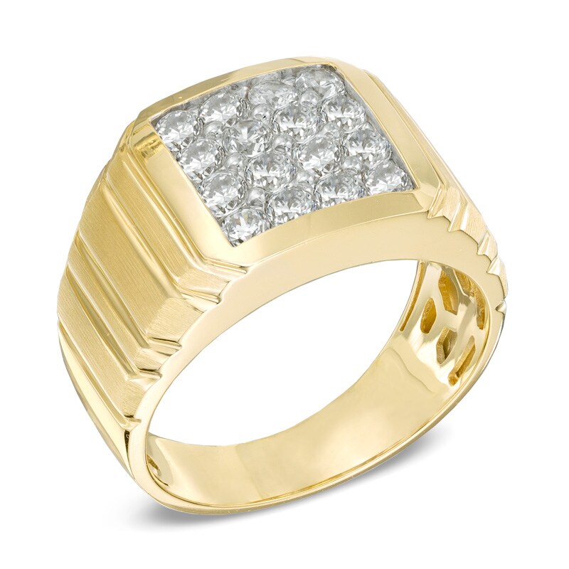 Men's 1 CT. T.W. Diamond Square Ring in 10K Gold