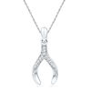 Thumbnail Image 0 of 1/20 CT. T.W. Diamond Wishbone Pendant in Sterling Silver