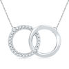 Thumbnail Image 0 of 1/10 CT. T.W. Diamond Interlocking Circles Necklace in Sterling Silver
