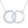 Thumbnail Image 1 of 1/10 CT. T.W. Diamond Interlocking Circles Necklace in Sterling Silver