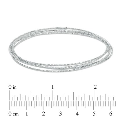 Signed 925 Silver 6 Piece Bonded Stackable Twisted Design Bangle Bracelet 7.5