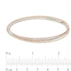 Thumbnail Image 1 of Diamond-Cut Six Piece Stacked Bangle Set in Sterling Silver and 14K Tri-Tone Gold Plate - 7.5"