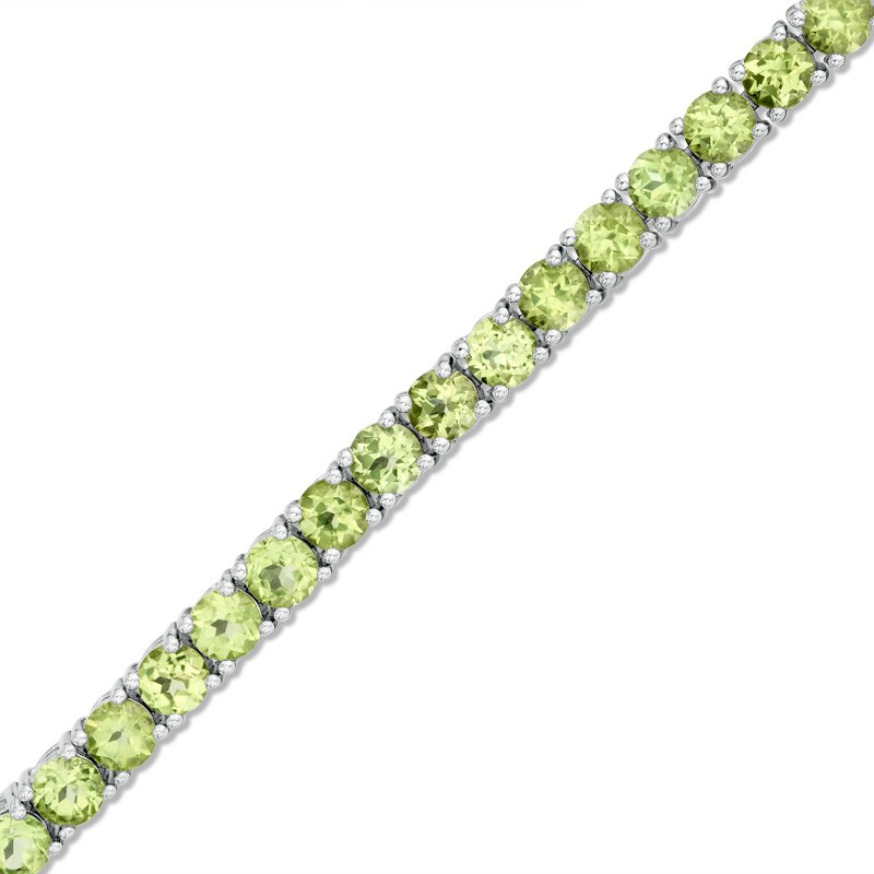 Main Image 1 of 4.0mm Peridot Tennis Bracelet in Sterling Silver - 7.25"