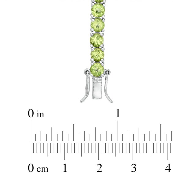 4.0mm Peridot Tennis Bracelet in Sterling Silver - 7.25"