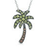 Thumbnail Image 0 of Peridot and Smoky Quartz Palm Tree Pendant in Sterling Silver