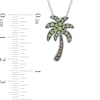 Thumbnail Image 1 of Peridot and Smoky Quartz Palm Tree Pendant in Sterling Silver