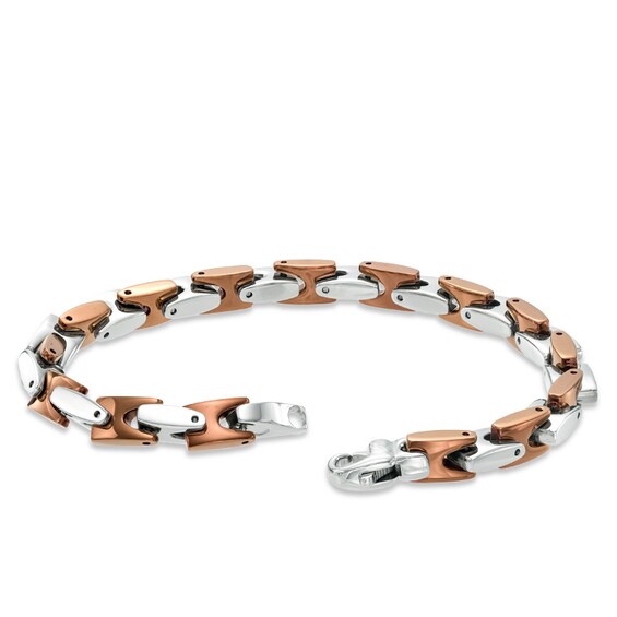 Necklace and Bracelet Set in Two-Tone Stainless Steel - 24"
