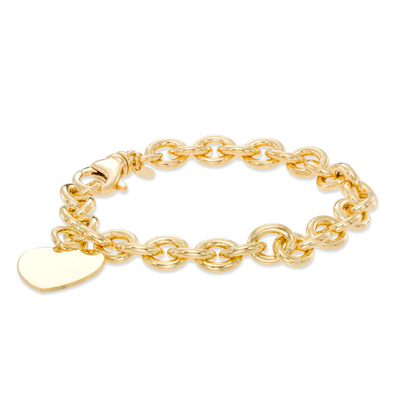 18K Gold Heart Charm Bracelet – Liv Oliver