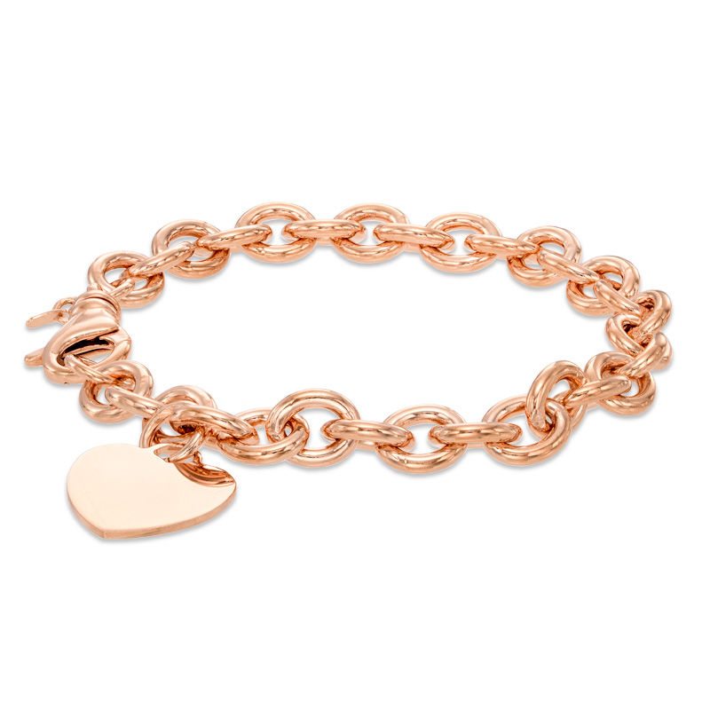 Buy ZaffreCollections Rose Gold Plated Valentine Heart Bracelet Gift for  Girlfriend for Women Online in India