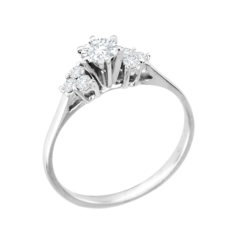 1/2 CT. T.W. Diamond Tri-Sides Engagement Ring in 14K White Gold