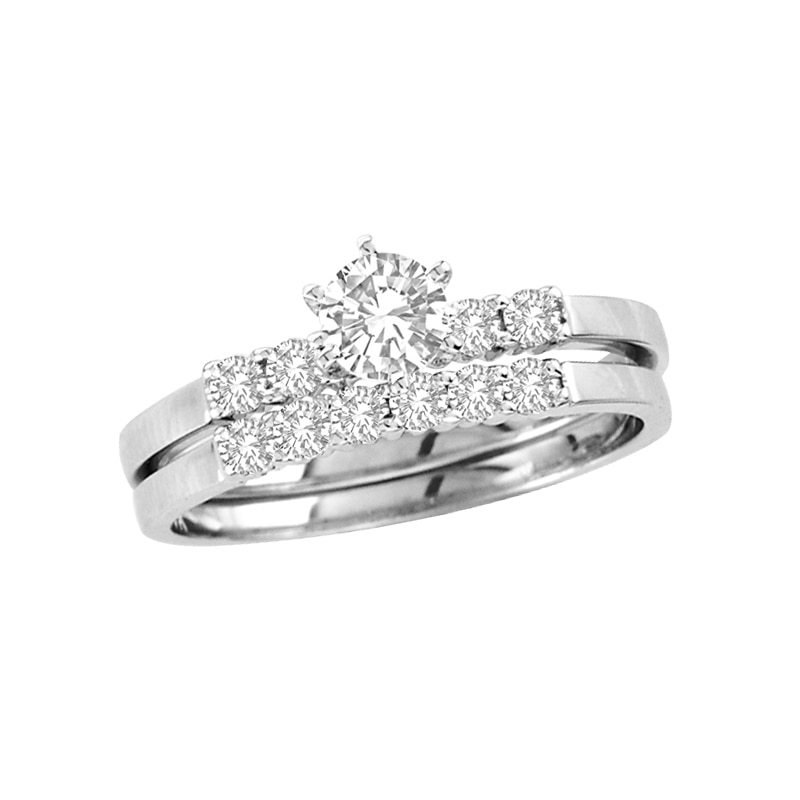 3/4 CT. T.W. Diamond Bridal Set in 14K White Gold