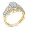 Thumbnail Image 1 of 1/3 CT. T.W. Diamond Oval Composite Frame Bridal Set in 10K Gold