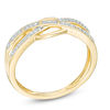 Thumbnail Image 2 of 1/10 CT. T.W. Diamond Crossover Band in 10K Gold
