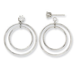 Earring Jackets Zales Double Hoop Earring Jackets In 14k White Gold
