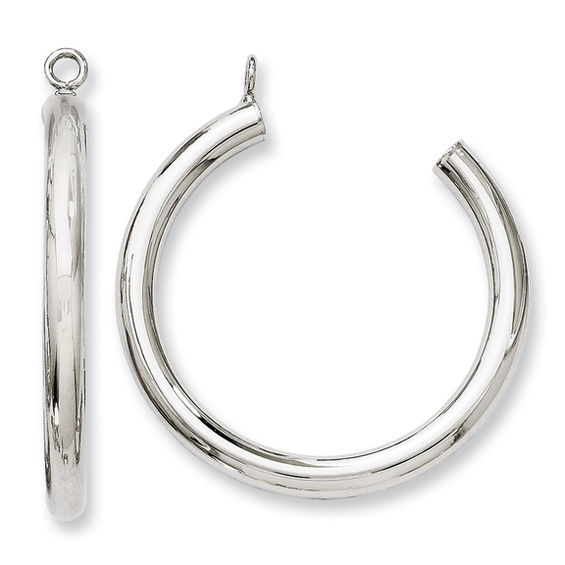 Hoop Earring Jackets In 14k White Gold Earrings Hoop Earring Jackets In 14k White Gold