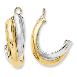Double J-Hoop Earring Jackets in 14K Two-Tone Gold