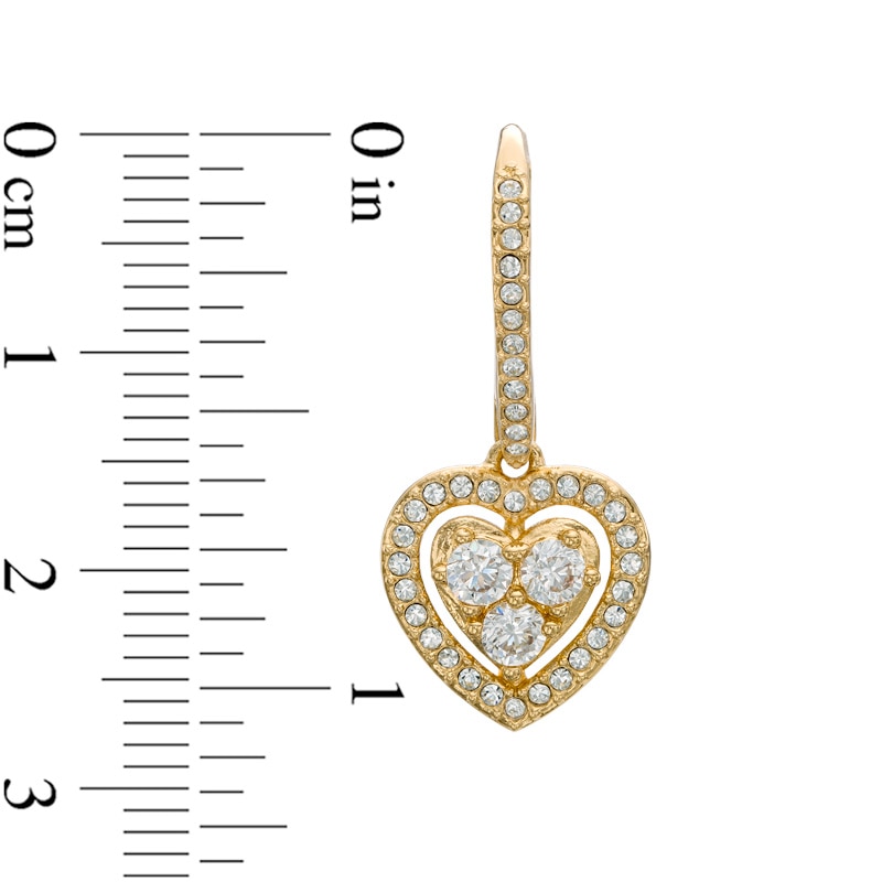 Main Image 3 of AVA Nadri Cubic Zirconia and Crystal Heart Pendant and Drop Earrings Set in Brass with 18K Gold Plate - 16"