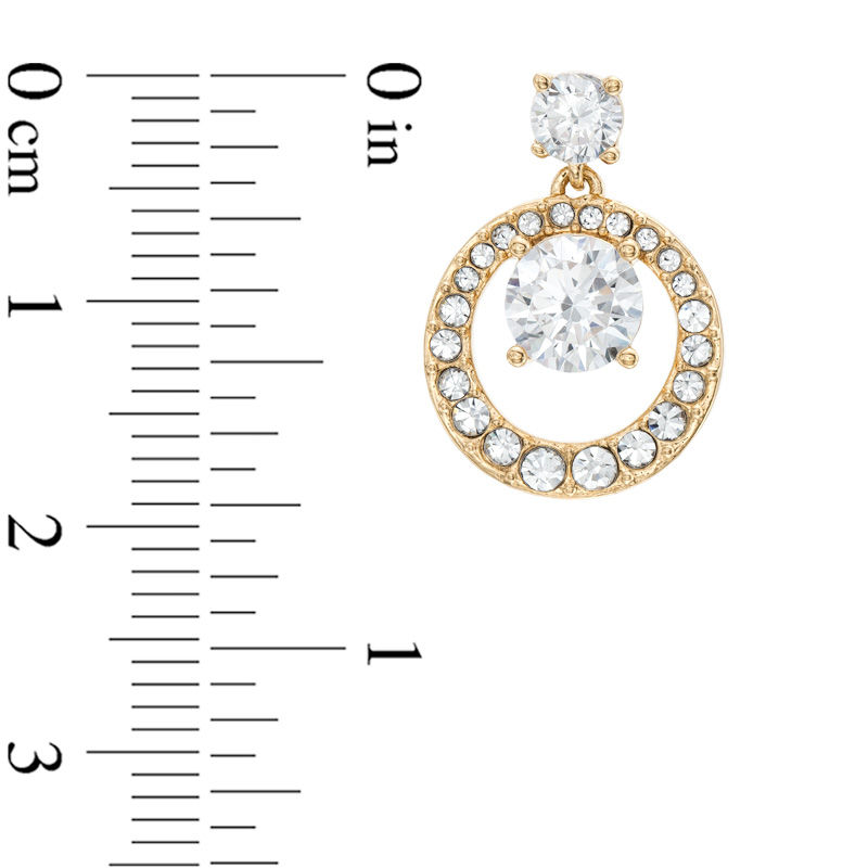 AVA Nadri Cubic Zirconia and Crystal Doorknocker Pendant and Drop Earrings Set in Brass with 18K Gold Plate - 16"