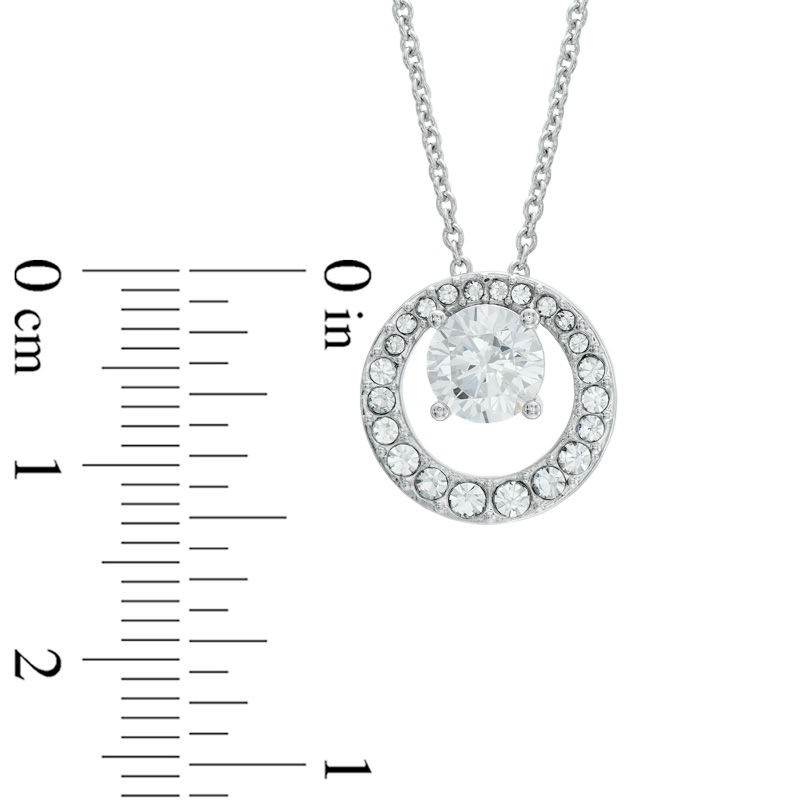 Main Image 2 of AVA Nadri Cubic Zirconia and Crystal Doorknocker Pendant and Drop Earrings Set in White Rhodium Brass - 16"