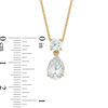 Thumbnail Image 1 of AVA Nadri Pear-Shaped Cubic Zirconia Pendant and Drop Earrings Set in Brass with 18K Gold Plate - 16"