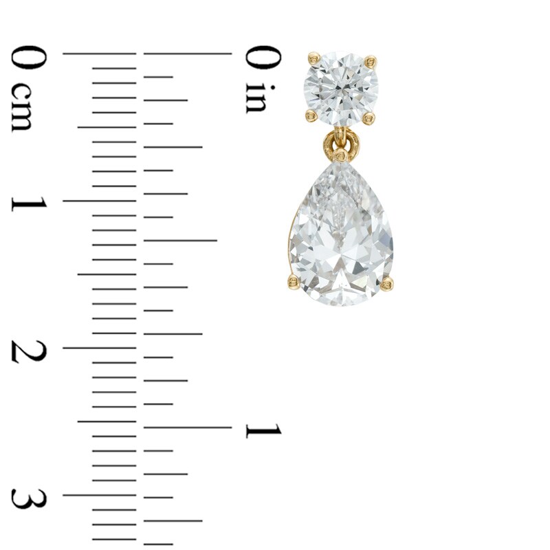 AVA Nadri Pear-Shaped Cubic Zirconia Pendant and Drop Earrings Set in Brass with 18K Gold Plate - 16"