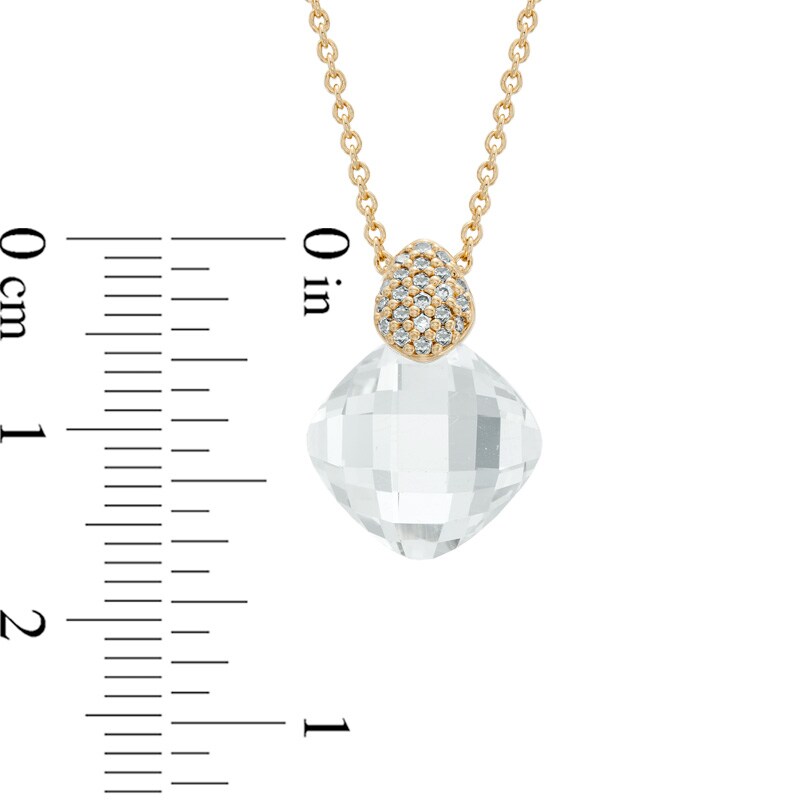 Main Image 2 of AVA Nadri Briolette Cubic Zirconia and Crystal Pendant and Drop Earrings Set in Brass with 18K Gold Plate - 16"