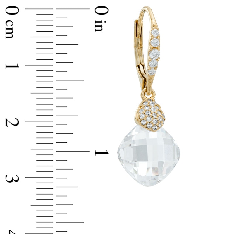 AVA Nadri Briolette Cubic Zirconia and Crystal Pendant and Drop Earrings Set in Brass with 18K Gold Plate - 16"