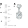Thumbnail Image 3 of AVA Nadri Oval Cubic Zirconia and Crystal Frame Pendant and Drop Earrings Set in White Rhodium Brass - 16"