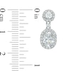 Thumbnail Image 2 of AVA Nadri Oval Cubic Zirconia and Crystal Frame Pendant and Drop Earrings Set in White Rhodium Brass - 16"