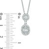 Thumbnail Image 3 of AVA Nadri Oval Cubic Zirconia and Crystal Frame Pendant and Drop Earrings Set in White Rhodium Brass - 16"