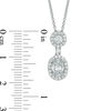 Thumbnail Image 4 of AVA Nadri Oval Cubic Zirconia and Crystal Frame Pendant and Drop Earrings Set in White Rhodium Brass - 16"
