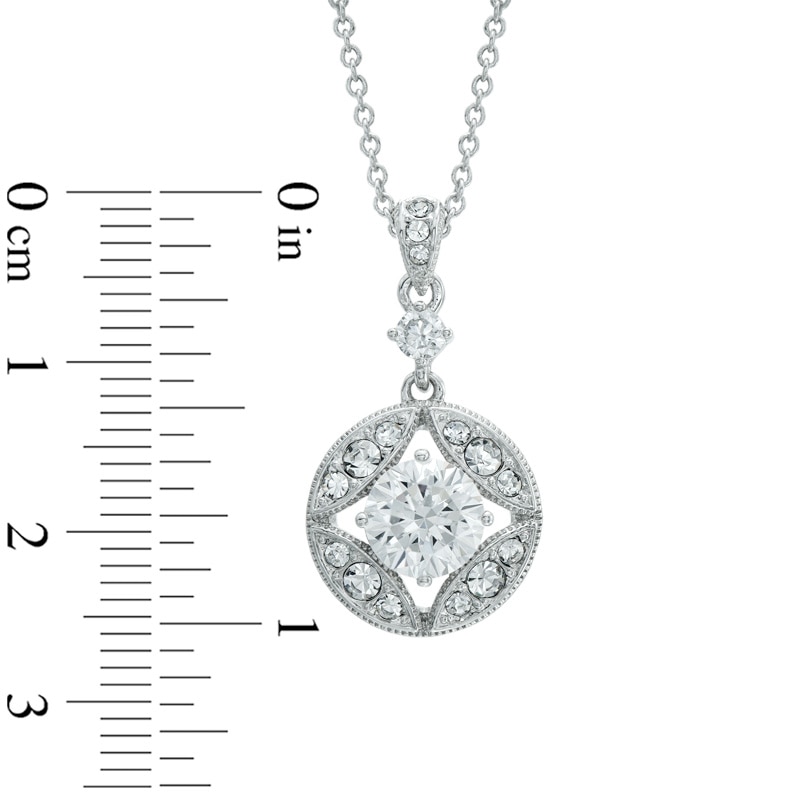 Main Image 2 of AVA Nadri Cubic Zirconia and Crystal Star Pendant and Drop Earrings Set in White Rhodium Brass - 16"