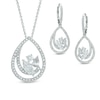 Thumbnail Image 1 of AVA Nadri Cubic Zirconia and Crystal Swirl Pendant and Drop Earrings Set in White Rhodium Brass - 16"