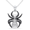 Thumbnail Image 1 of Black Diamond Accent Spider Pendant in Two-Tone Sterling Silver