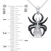 Thumbnail Image 1 of Black Diamond Accent Spider Pendant in Two-Tone Sterling Silver