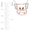 Thumbnail Image 2 of Enhanced Black and White Diamond Accent Flying Pig Pendant in Two-Tone Sterling Silver