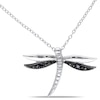 Thumbnail Image 1 of Black Diamond Accent Dragonfly Pendant in Two-Tone Sterling Silver