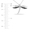 Thumbnail Image 2 of Black Diamond Accent Dragonfly Pendant in Two-Tone Sterling Silver