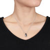 Thumbnail Image 3 of Black Diamond Accent Penguin Pendant in Tri-Tone Sterling Silver