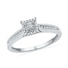 Thumbnail Image 0 of 1/5 CT. T.W. Princess-Cut Diamond Square Frame Promise Ring in 10K White Gold