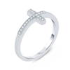 Thumbnail Image 0 of 1/10 CT. T.W. Diamond Sideways Cross Ring in 10K White Gold