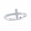 Thumbnail Image 2 of 1/10 CT. T.W. Diamond Sideways Cross Ring in 10K White Gold